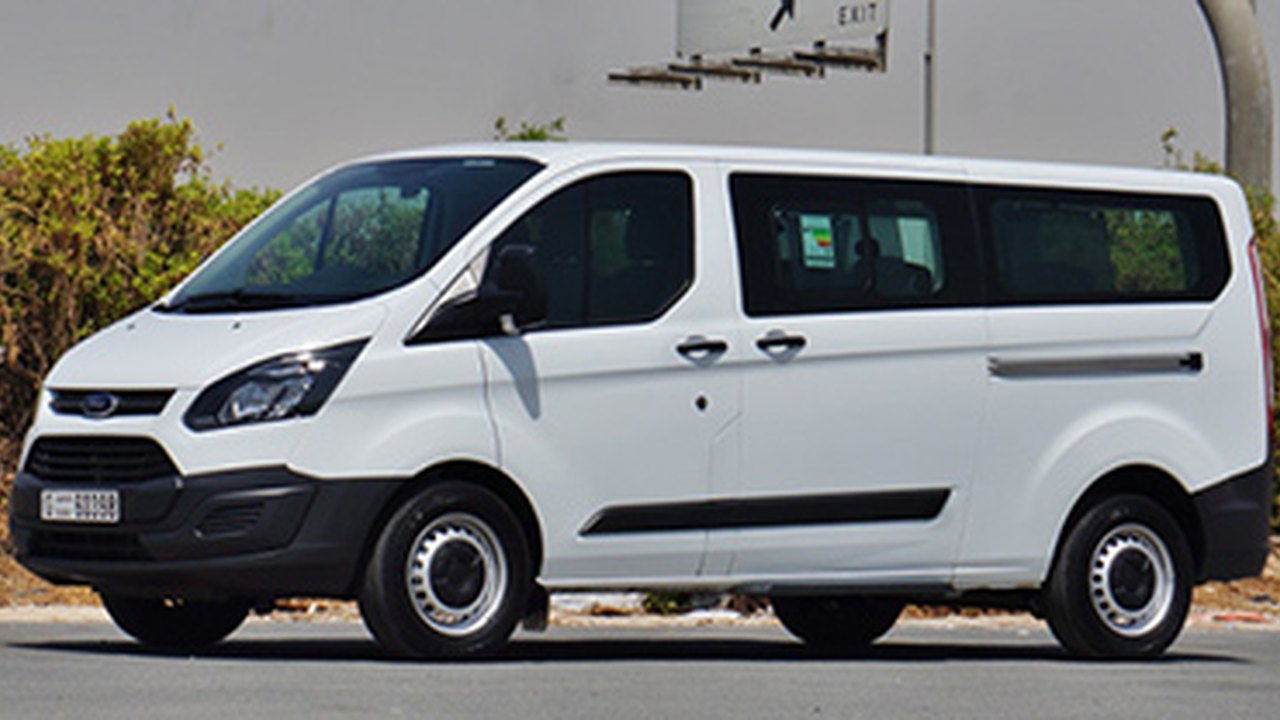 White Ford Tourneo Custom passenger minivan for private tours in Morocco