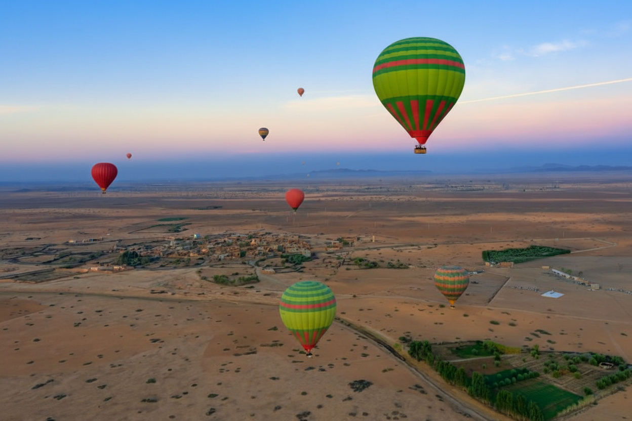 Hot Air Balloon Ride over Marrakech and High Atlas Mountains Morocco